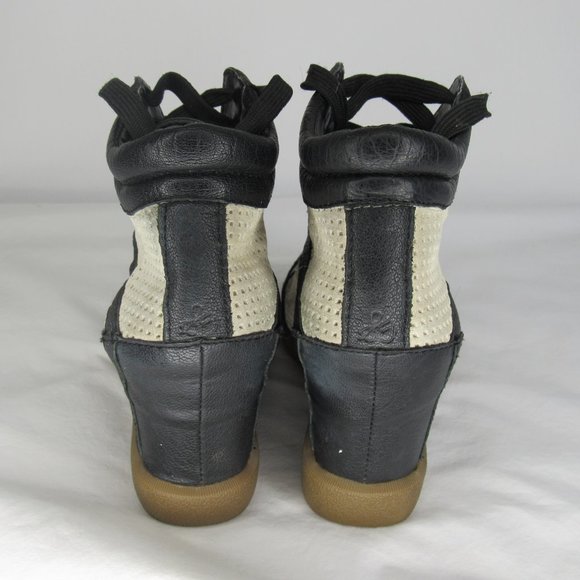 Sam Edelman BOLTON Black White Wedge Heel Sneaker Women's 8 - Picture 4 of 13